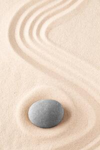 Illustrazione Zen garden meditation stone Round rock, kikkerdirk, (26.7 x 40 cm)