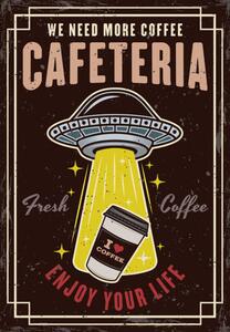 Stampa d'arte Ufo stealing coffee paper cup vintage, Igor Zhuravel, (26.7 x 40 cm)