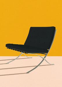 Illustrazione Barcelona Chair By Mies Van Der Rohe, Rosi Feist, (30 x 40 cm)