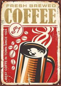 Illustrazione Fresh brewed coffee vintage sign design, lukeruk, (30 x 40 cm)