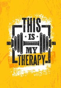 Illustrazione This Is My Therapy Fitness Muscle, subtropica, (26.7 x 40 cm)