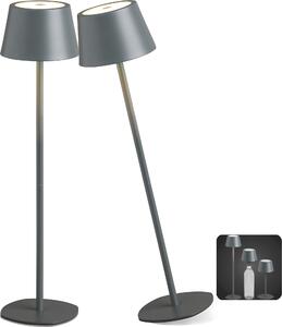 Lampada da tavolo a LED lampada a bottiglia 3in1 altezza massima 45 cm luce bianca calda (3000K) grigio set di 2