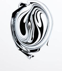 Illustrazione Mix of a white and black paint closeup, lior2, (30 x 40 cm)