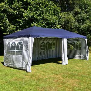 Gazebo VCM | dimensioni circa 3x6 m | telone PE idrorepellente 110g / m² | tenda per feste | tenda da giardino con struttura in acciaio | tenda per festival | blu