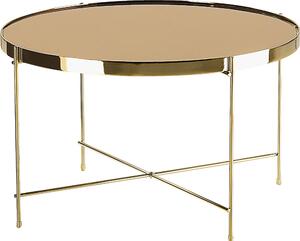 Tavolino BELIANI oro / marrone dorato vetro ferro cerchio ø63 cm Classicamente elegante Soggiorno multifunzionale