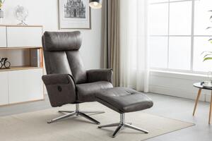 Poltrona relax regolabile elettricamente con poggiapiedi, circa 106,5 x 71,5 x 88 cm - Grigio