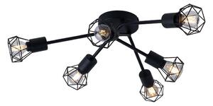 Lampada da soffitto a LED RGB, design a gabbia, nera, rotonda, diametro 63 cm