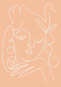 Illustrazione Swan Woman Peach, Pictufy Studio, (26.7 x 40 cm)