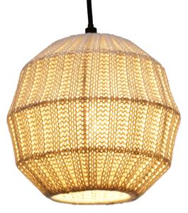 Plafoniera moderna in cotone lavorato a maglia modello - Wakasa, bianco, 18*20*20 cm, Plafoniere classiche e moderne