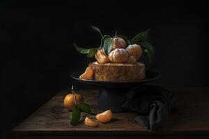 Fotografia artistica Polenta cake with sweet mandarines, Diana Popescu, (40 x 26.7 cm)