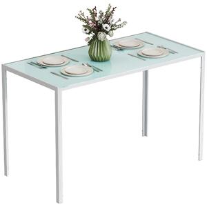 HOMCOM Tavolo da pranzo da cucina per 4 persone, tavolo da pranzo in metallo per cucina