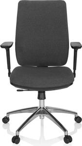 Hjh OFFICE sedia professionale per ufficio INTEGRIO I Sedia da scrivania ergonomica con braccioli (regolabile in altezza) in tessuto grigio scuro Sedia girevole per ufficio, casa