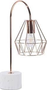BELIANI Lampada da tavolo in rame metallo 50 cm a forma di diamante base a bulbo aspetto marmo cavo con lampada ad arco design moderno