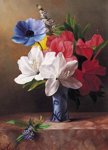 Illustrazione Flowers in a blue vase, Fine Art Photographic, (30 x 40 cm)