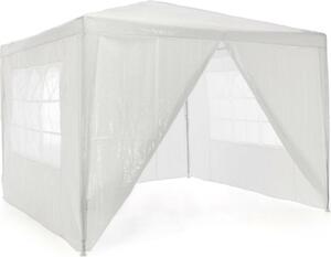 Gazebo VCM | dimensioni circa 3x3 m | telone PE idrorepellente 110g / m² | tenda per feste | tenda da giardino con 4 pannelli laterali | bianco
