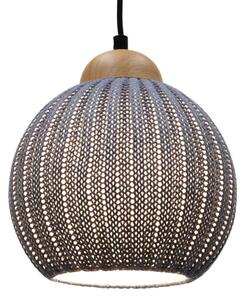 Plafoniera moderna in cotone lavorato a maglia - Kitami pigeon blue, 22*20*20 cm, Plafoniere classiche e moderne