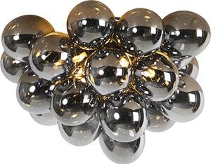 QAZQA - Lampada da soffitto di design I Lampada da soffitto I Lampada I Lampada nera con vetro fumé 6 lampadine - Uvas I Soggiorno I Camera da letto - Sfera I Sferica - Adatta a LED G9