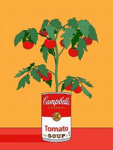 Illustrazione Campbells Soup Tomato Plant Retro Illustration, Retrodrome, (30 x 40 cm)