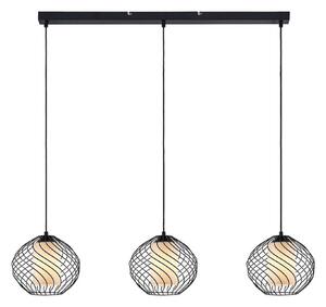 Lampada a sospensione Lindby Cedrice, 3 luci, nero, metallo, E27