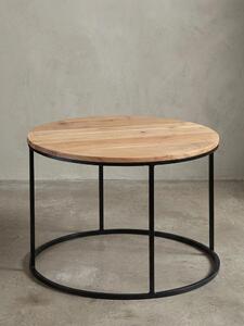 Tavolino in legno naturale, struttura stabile, ripiano rotondo, portata 50 kg. 60x60x43 cm | Kadima Design