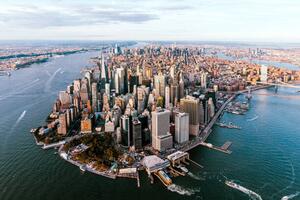 Fotografia artistica Aerial view of Loser Manhattan skyline, Alexander Spatari, (40 x 26.7 cm)