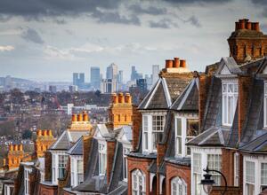 Fotografia artistica View across city of London from Muswell Hill, coldsnowstorm, (40 x 30 cm)