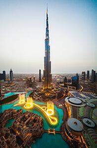 Fotografia Elevated view of Burj Khalifa at twilight Dubai, John Harper