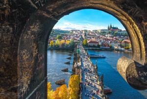 Fotografia artistica Charles Bridge Prague, Lichtwolke, (40 x 26.7 cm)