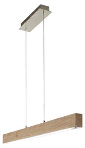 Lampada a Sospensione Badia LED 43W 4320lm 3000K Struttura in Metallo e Legno Quercia Dimmerabile Design Moderno Lunghezza 110cm Classe 1