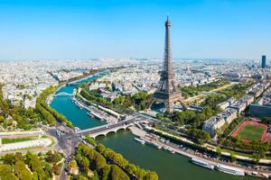 Fotografia artistica Eiffel Tower aerial view Paris, saiko3p, (40 x 26.7 cm)