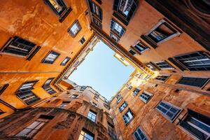 Fotografia artistica Low wide angle view of residential, Alexander Spatari, (40 x 26.7 cm)