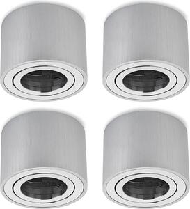 Faretto a superficie LED piatto 50mm alluminio 4x faretti a superficie girevoli Ø 80mm alluminio rotondo