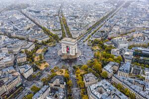 Fotografia artistica Arc de Triomphe from the sky Paris, GlobalP, (40 x 26.7 cm)