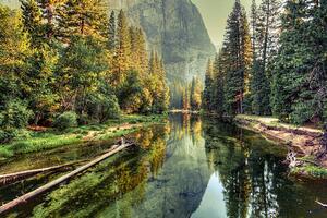 Fotografia artistica Yosemite Valley Landscape and River California, zodebala, (40 x 26.7 cm)