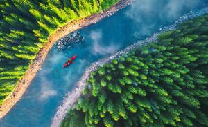 Fotografia artistica Aerial view of rafting boat or, valio84sl, (40 x 24.6 cm)