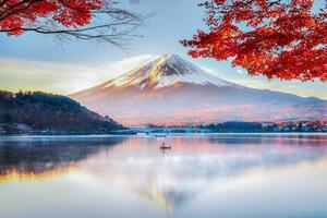 Fotografia artistica Fuji Mountain Red Maple Tree, DoctorEgg, (40 x 26.7 cm)