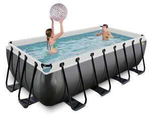 EXIT Black Leather Piscina fuori terra 400x200x100 cm, piscina fuori terra, con pompa di filtraggio, rettangolare, nera
