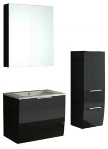 Set da bagno RORSCHACH nero, 3 pezzi: lavabo, armadio a specchio e pensile