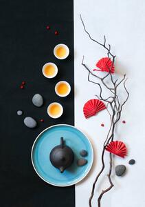 Fotografia artistica Trendy east asian afternoon tea still life, twomeows, (26.7 x 40 cm)