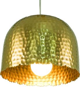 Lampada da soffitto in ottone / plafoniera Udaipur, smussata a mano con bordo scanalato - Modello 7, oro, 17*21*21 cm, Plafoniere classiche e moderne