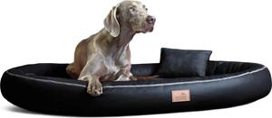 Tierlando® Letto ortopedico per cani GILBERT ORTHO Morbido LATEX in Pelle finta - Dimensioni: 85x65cm | Colore: 03 Nero