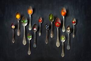 Fotografia artistica Flat lay colourful vegan food slice, twomeows, (40 x 26.7 cm)