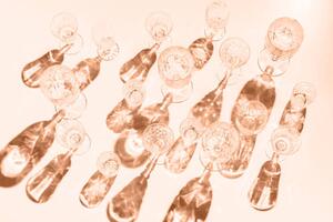 Fotografia artistica Variety of empty glasses on peach, Magic cinema, (40 x 26.7 cm)