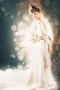 Fotografia artistica Beauty fashion model dressed in white, Pilin_Petunyia, (26.7 x 40 cm)