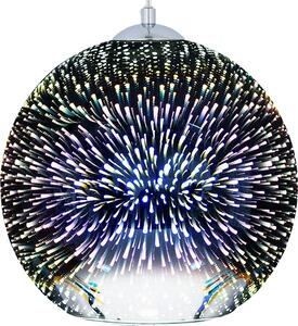 BELIANI Lampada a sospensione in vetro argento con paralume a sfera effetto fuochi d'artificio 3D Stile scandinavo per soggiorno sala da pranzo