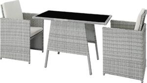 Tectake® Gruppo di seduta in rattan Lausanne per 2 persone