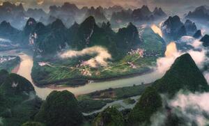 Fotografia artistica The aerial view at Xianggang hill, Mekdet, (40 x 24.6 cm)