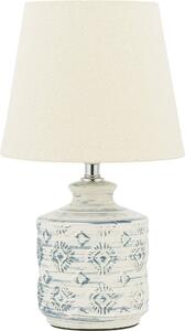BELIANI Lampada da tavolo in Vetroceramica beige con paralume in tessuto da 35 cm e cavo a forma di vaso in stile retrò