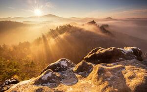 Fotografia artistica Misty morning Scenic view of mountains against, Karel Stepan / 500px, (40 x 24.6 cm)