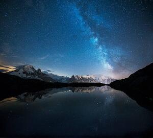 Fotografia artistica France Mont Blanc Lake Cheserys Milky, Westend61, (40 x 35 cm)